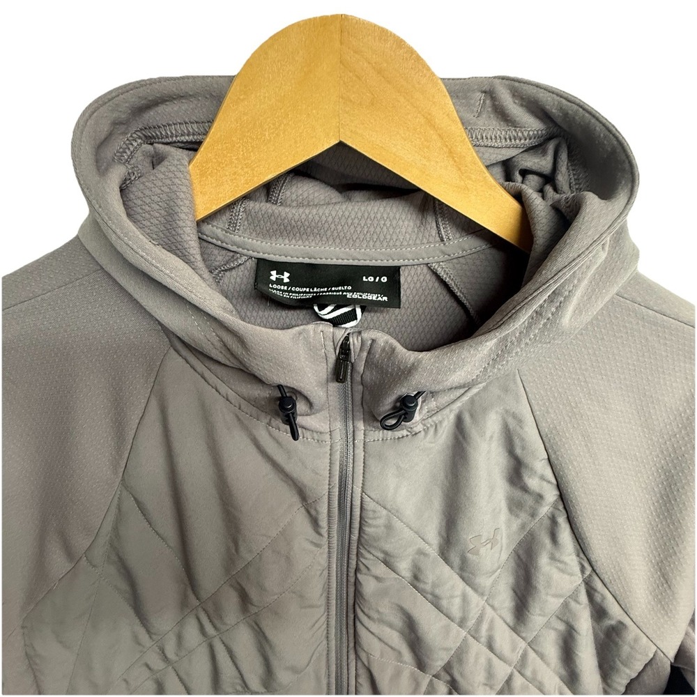 Under Armour Hooded Jacket Womens L Light Purple Quilted Hybrid‎ Full Zip - Picture 3 of 15